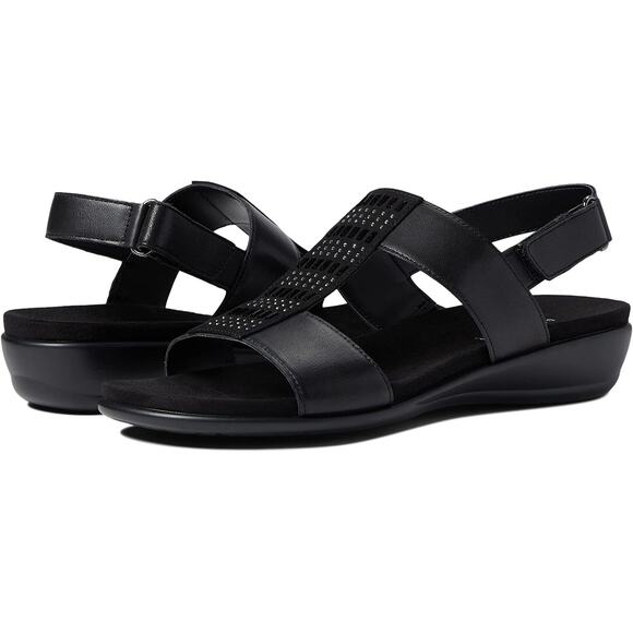 Easy Spirit Women Black Hazel Open Toe Slingback Casual Sandals Size 10 Narrow - Picture 1 of 6